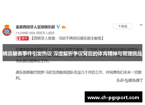 魏震禁赛事件引发热议 深度解析争议背后的体育精神与管理挑战